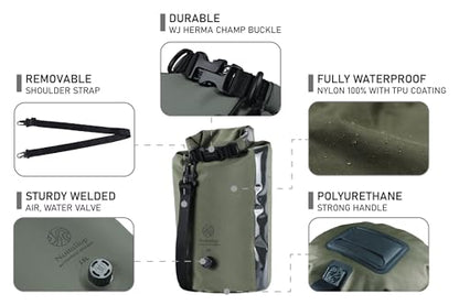 Washbag Portable Washing Machine - 15L Fully Waterproof Dry Bag - Lightweight Compact Nylon Washing Machine - Portable Manual Clothes Washer Laundry Bag (Olive) - color: Olive