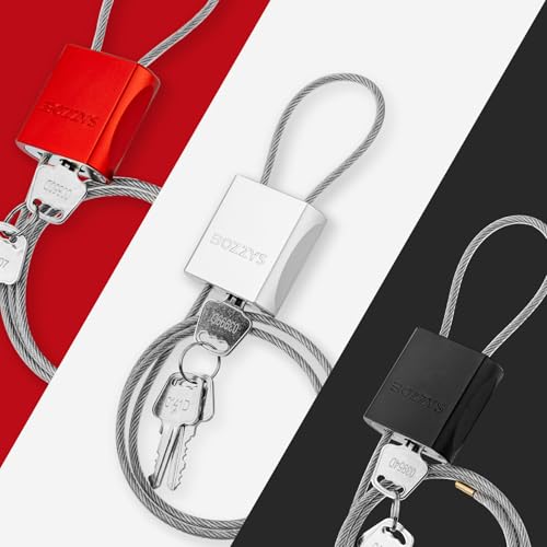 Cable Lock with 3 Keys | L 6.56ft(2m),D 1/6in(4mm) Adjustable Steel Cable Padlock | Aluminum Locks for Bikes, Gate, Lockers & Outdoor Gear | Weatherproof & Red - color: red-L 6.56ft(2m),D 1/6in(4mm)