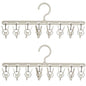 Foshine Clothes Hanger 2 Pack with 8 Clips,Clothes Drying Racks Windproof for Drying Socks Bras Underwears Baby Clothes, Hats Scarfs Towels Pants and Gloves Diaper - color: Gray