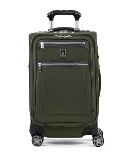 Travelpro Platinum Elite Softside Expandable Carry on Luggage, 8 Wheel Spinner Suitcase, USB Port, Suiter, Men and Women, Pilot Green, Carry On 21-Inch - color: Pilot Green, size: Carry-On 21-Inch