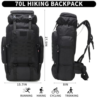 Hiking Backpack for Men 70L/100L Camping Backpack Military Rucksack Molle 3 Days Assault Pack for Climbing | Camping Backpack - color: 70l-black