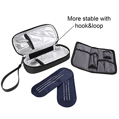 apollo walker Insulin Cooler Travel Case Diabetic Medication Cooler with Ice Packs and Insulation Liner insulin travel case tsa approved - color: Black, size: Small