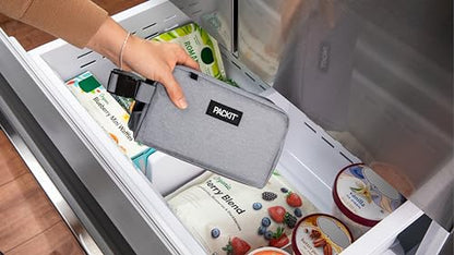 PackIt Freezable Snack Box, Gray Fog, Built with EcoFreeze Technology, Collapsible, Reusable, Zip Closure with Buckle Handle, Designed For Work Snacks, Fresh Snacks On the Go, Adults, and All Ages - color: Gray Fog
