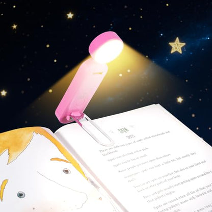 VAVOFO USB Rechargeable Book Light, Blue Light Blocking, Amber Light Clip On Bookmark Shaped Reading Light, Eye Care 6 LEDs Book Light for Bookworms Reading in Bed with 9 Lighting Modes (Rose) - color: Rose