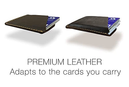 Modern Carry Leather Minimal Card Holder, Minimalist Wallet for Men & Women, Thin Credit Card Holder, Small Business Card Holder, Card Holder Wallet, Front Pocket Card Wallet - Magnum (Brown) - color: Brown