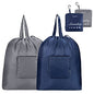 GOGOODA Travel Laundry Bags with Drawstring Closure XL Large Foldable Dirty Clothes bags with Handle Heavy Duty and Washable for College Dorm Travelling Camping, 2 Pack, Dark Blue & Grey - color: Dark Blue & Grey