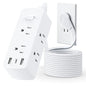 2 Prong Flat Plug Power Strip, Olcorife 2 Prong to 3 Prong Outlet Adapter, 5 FT Flat Extension Cord with 6 Outlets 3 USB Ports(1 USB C), US to Japan Plug Adapter - size: 5 FT, style: 6AC(2 Prong Plug)