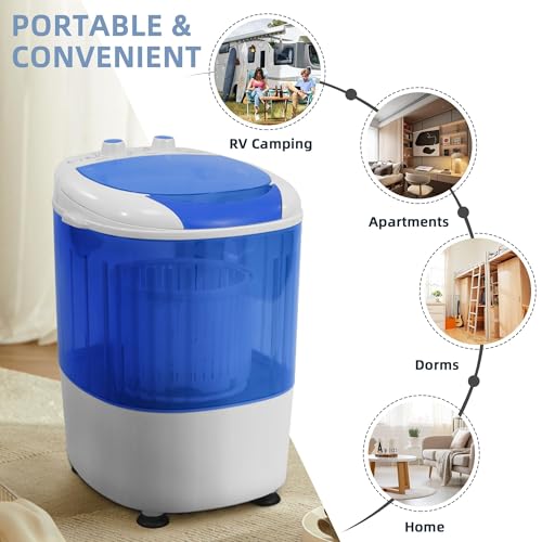 Elevon Mini Spin Dryer Portable Washing Machine, Compact Laundry for Home, Apartment, RV, Blue - style: Mini, Blue