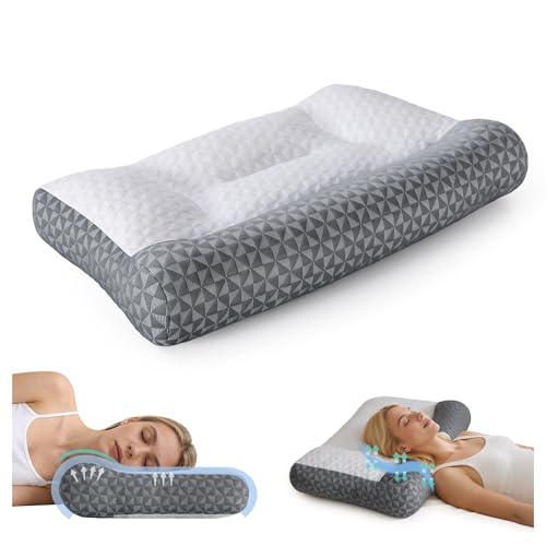 Cervical Neck Pillow for Sleeping - Ergonomic Side Sleeper Pillows for Pain Relief, Contour Cervical Pillow for Neck Support, Orthopedic Memory Foam Pillows for Side Back Stomach Sleepers (26″x15″)