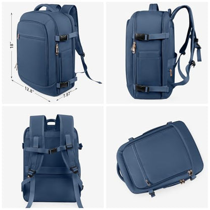 Rinlist Travel Backpack, Carry-on Backpack for Men Women, Travel Backpack Carry on Flight Approved, 40L Personal Item Backpack Personal Item Backpack Bag, Travel Essentials, Dark Blue - color: Dark Blue