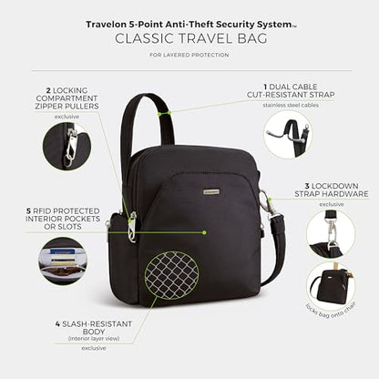 Travelon Anti-Theft Classic Travel Bag - color: Black