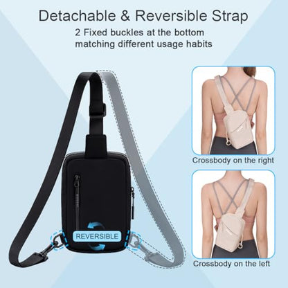 Small Sling Bag for Women Men Chest Bag Water Resistance Mini Crossbody Bag Adjustable Strap Lightweight Shoulder Bag - color: 10-beige