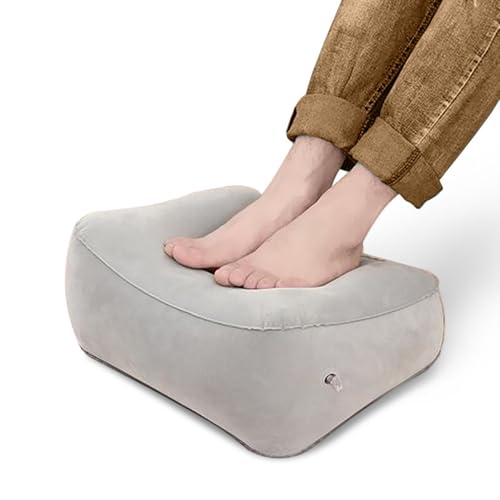 Inflatable Footrest Pad Foot Rest for Office,Home Relax and Travel Use,Gray
