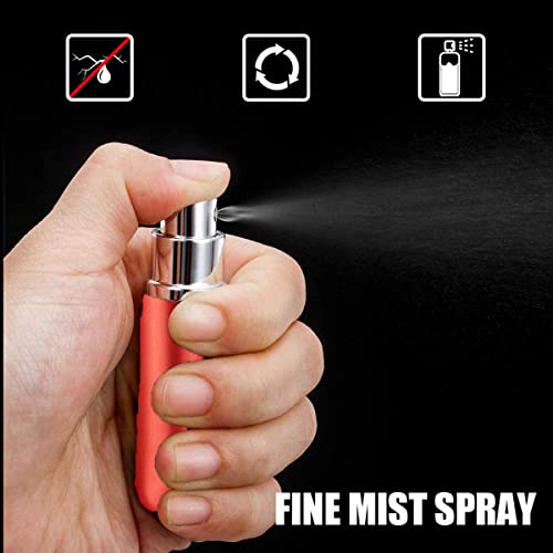 5ml Perfume Bottle Set, Portable Travel Refillable Perfume Atomiser, Mini Spray Bottles (3+1 Pcs) - Pink, Red, Silver with Separated Tool - color: Pink+Red+Silver