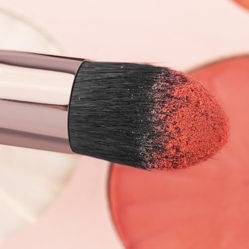 Real Perfection Makeup Brush Set 16 Pcs with 1 Eyebrow Razor Premium Synthetic Foundation Powder Concealers Eyeshadow Blush Makeup Brushes Make up Brushes Kit (Black) - color: Black