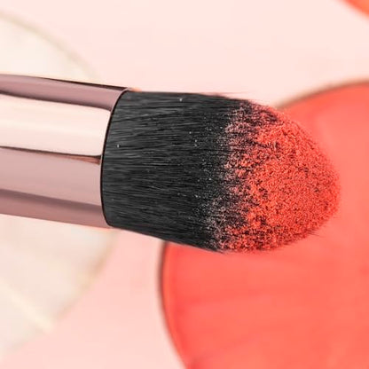 Real Perfection Makeup Brush Set 16 Pcs with 1 Eyebrow Razor Premium Synthetic Foundation Powder Concealers Eyeshadow Blush Makeup Brushes Make up Brushes Kit (Black) - color: Black