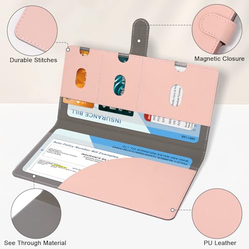 RSAquar Vehicle Glove Box Organizer - Car Document Holder for Cards, Driver License & Essential Documents, JD-Rose Gold - color: JD-Rose Gold