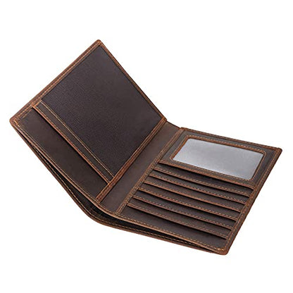 Polare Luxury RFID Blocking Leather Passport Holder Travel Wallet For Men and Women (Dark Brown) - color: Dark Brown