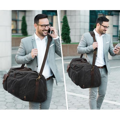 S-ZONE Garment Bags for Travel Convertible Garment Duffle Bags for Travel Suit Carry on Luggage for Men Hanging Suitcase - color: Black