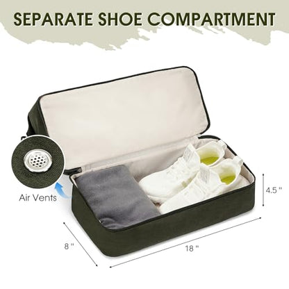 For Spirit Airlines Personal Item Bag Underseat Carry On Bag with Wet Pocket & Shoe Compartment & USB Charging Port - color: Dark Green