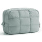 Narwey Puffer Travel Makeup Bag for Women Girl, Quilted Puffy Cosmetic Bag Make Up Bag Organizer, Cute Travel Toiletry Bag for Toiletries (Sage Green) - color: Sage Green