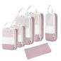 Narwey 6 Set Compression Packing Cubes for Travel Women Men, Travel Cubes for Carry On Suitcase, Durable Compression Luggage Organizer Bags - color: Dusty Rose