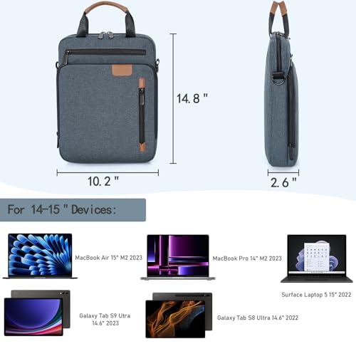 15 inch Laptop Sleeve Bag,Padded Protective Travel Carrying Case for New 15"/15.3" MacBook Air M5 M4 M3 M2 2026-2023,Dell XPS 15 Plus,15 Inch Surface Laptop 7/6/5/4/3,Galaxy Tab S9 Utra 14.6" - color: Blue, size: 15 Inch