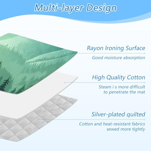 Mountain Forest Trees Green 02 Ironing Mat for Table top Portable Ironing Pad Blanket for Washer Dryer Countertop Travel - color: Mountain Forest Trees Green 02