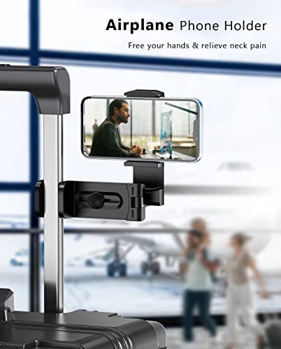MiiKARE Travel Essentials Airplane Phone Holder, Universal Handsfree Phone Mount for Flying with 360 Degree Rotation, Travel Must Haves Phone Stand for Desk, Tray Table, Pro - color: Pro
