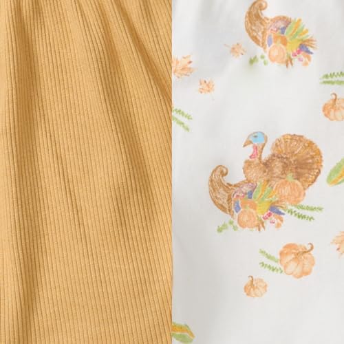 Burt's Bees Baby Baby Girls Long Sleeve Top and Pant Set, 100% Organic Cotton Outfit - color: Happy Harvest, size: 3-6 Months