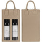 Shintop Double Wine Bag with Window, Felt Bottle Gift Bag with Handle Reusable Wine Tote Carrier for Party Favors Travel, Camping(1pc, beige) - color: Beige