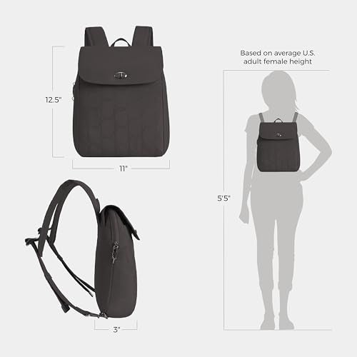 Travelon Anti-Theft Runways Compact Backpack - color: Smoke