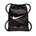 Nike Brasilia Training Gymsack, Drawstring Backpack with Zipper Pocket and Reinforced Bottom, Black/Black/White - color: Black/Black/White