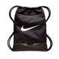 Nike Brasilia Training Gymsack, Drawstring Backpack with Zipper Pocket and Reinforced Bottom, Black/Black/White - color: Black/Black/White