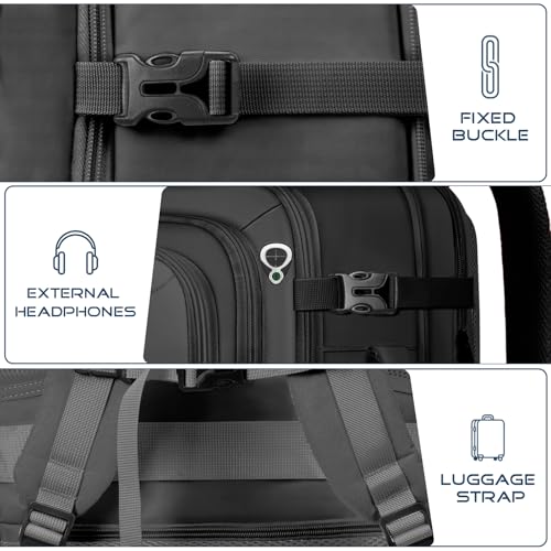 Travel Backpack, Extra Large Travel Backpack, TSA 18.4 inch Laptop Bag Flight Approved, Lightweight Business Luggage Bag, Gifts for Men Women, Black - color: Black, size: XX-Large