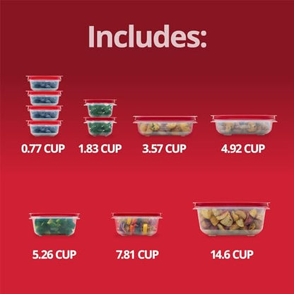 Rubbermaid EasyStore Rectangle and Square Containers, 22-Piece Set, Food Storage Containers with Lids - size: 22-Piece