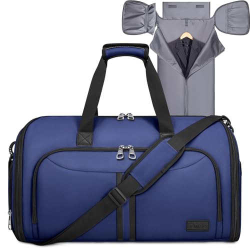 BALEINE Travel Garment Bag, Travel Suit Bag for Men, Water Resistant Carry on Garment Bag for Hanging Clothes, Garment Duffel Bag for Travel Business (Navy-Convertible) - color: Navy-Convertible