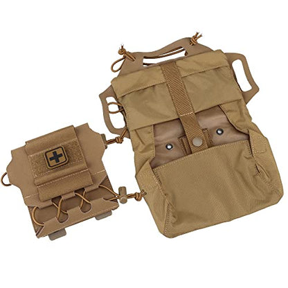 SABADO Rapid/Quick Deploy First Aid Kit Pack Tactical IFAK Pouch Two-Piece System Med Roll Carrier Hypalon Handle Outdoor Sport Hunting Bag - color: Coyote Brown-87