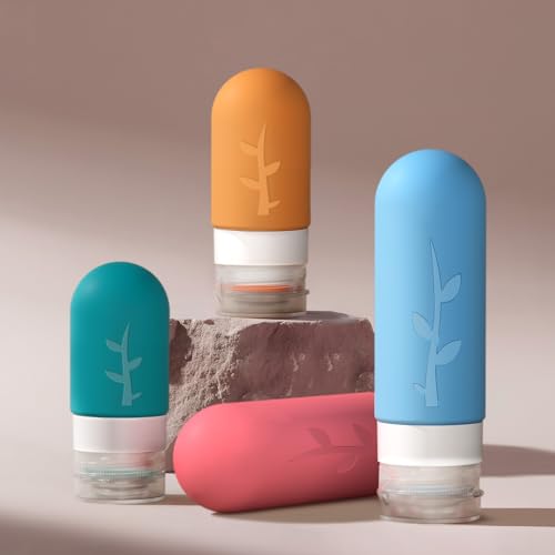 DEPOZA Travel Bottles Kit (16 Pack) - TSA Approved, Leak Proof Silicone Squeezable Containers for Toiletries. Complete Set with Jars, Sprayers & Bag (Coastal Hues) - color: Coastal Hues