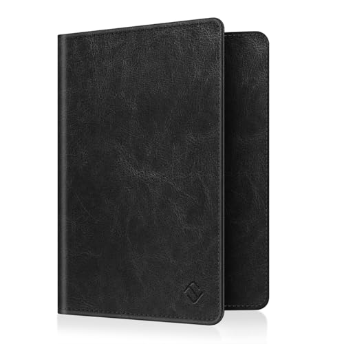 FINTIE Passport Holder, Slim Travel Wallet RFID Blocking Card Case Cover Passport Cover Protector Essentials with Credit Card Slots for Women/Men | Slim - color: Vintage Black
