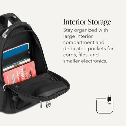 SwissGear Travel Tech Elite Laptop Backpack – Fits Laptops up to 16” – ScanSmart TSA-Friendly Backpack with USB Port, Shoe Compartment & Organizer Pockets – Heather Grey - color: Heather Grey, style: Travel Tech Elite