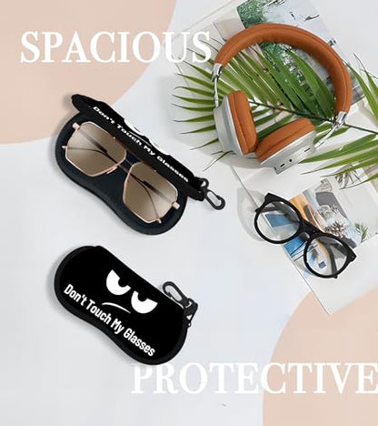 Sunglasses Case Soft Glasses Cases for Women Pouch Eyeglass Bag Eye Glass Kids Girls Sun Glasses Cute Kawaii - color: Angry Face