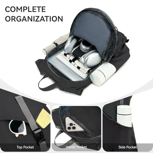 15L Small Hiking Backpack for Men Women Lightweight Packable Backpack Foldable Casual Daypack for Camping Travel Outdoor, Black - color: Black
