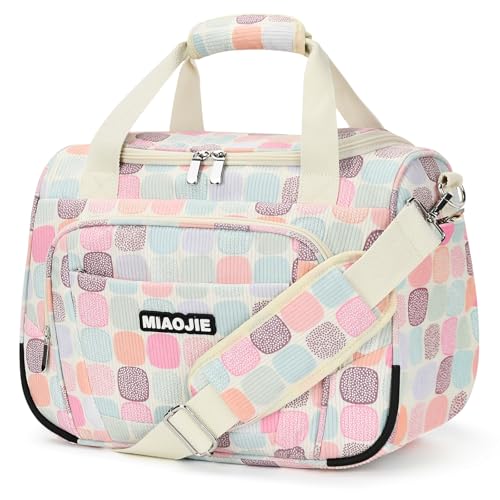 Underseat Carry On Luggage Lightweight Travel Tote Weekender Bag Overnight Duffle Bag for Travel, Travel Essentials Personal Item Travel Bag for Women, Corduroy Colorful Plaid-16Inch - color: Corduroy Colorful Plaid, size: 16IN