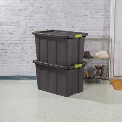 Sterilite 12-Pack Storage Bins with Lids, Heavy Duty Totes, Tuff1, 30 Gallon, Flat Gray - color: Flat Gray, size: 30 Gallon (12 Pack)