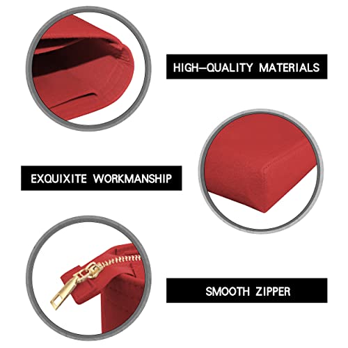 Felt Tote Bag organizer with Zipper Small Purse Organizer Insert With 2 Packs fits NeoNoe Series,Red - color: Red