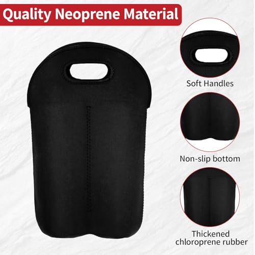Bottle Caddy Bag Whiskey,2 Pack | Insulated Neoprene,Protective Bottle Carrier Tote with Soft Handle for Outdoor, Picnic & Gift, Fit 4Bottles