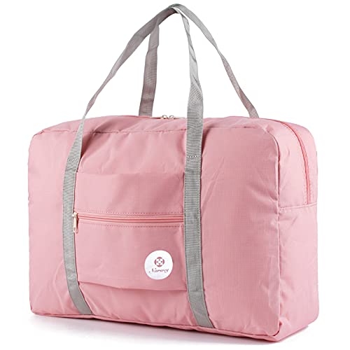 For Spirit Airlines Personal Item Bag Foldable Travel Duffel Bag Tote Carry on Luggage Duffle Overnight for Women and Men - color: 1112 Pink