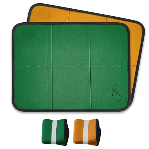 2 Pack Neoprene Portable Lightweight Mini Folding Mat - Waterproof Soft Cushion - Moisture Proof Design for Comfort - Foam Seating Mat for Outdoor Activities - 2 Vibrant Colors (Orange & Green)