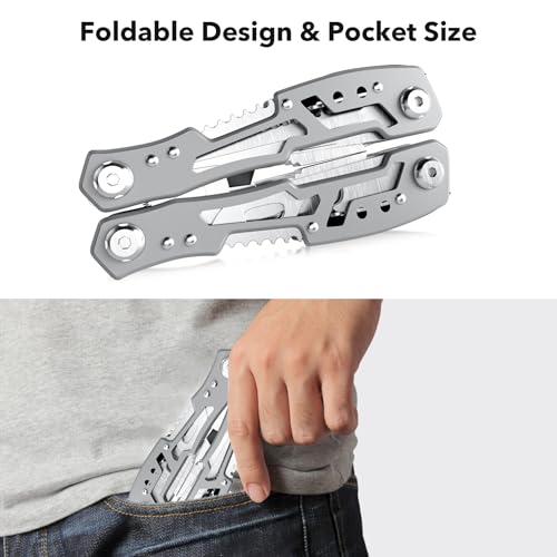 14-In-1 Multitool Pliers，Premium Portable Multi Tool ，with Safety Locking Professional Stainless Steel Multitool Pliers Pocket Knife,Apply to Survival, Camping,